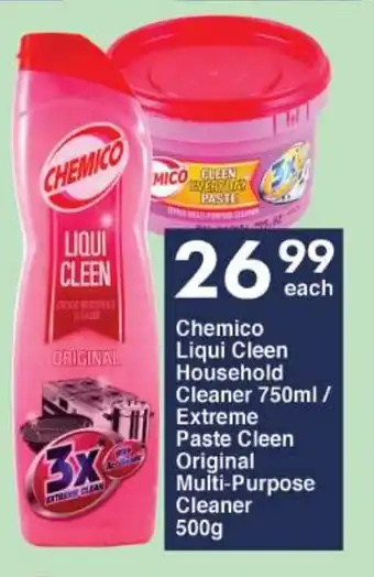 President Hyper Chemico Liqui Cleen Household Cleaner 750ml/ Extreme Paste Cleen Original Multi-Purpose Cleaner 500g offer