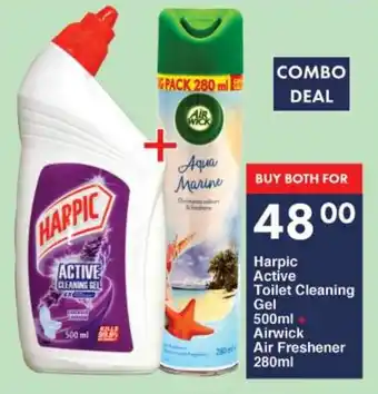Harpic Active Toilet Cleaning Gel 500ml + Airwick Air Freshener 280ml