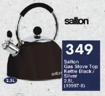 President Hyper Salton Gas Stove Top Kettle Black/ Silver 2.5L offer