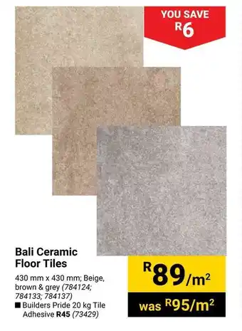 Builders Warehouse Bali Ceramic Floor Tiles offer