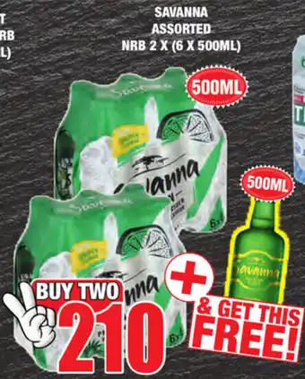 Boxer Superstores Savanna Assorted NRB 2x (6x500ml) offer