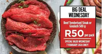 Food Lover's Market Beef Tenderised Steak or Goulash 500g offer