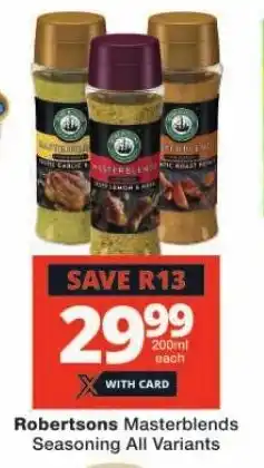 Checkers Robertsons Masterblends Seasoning All Variants offer