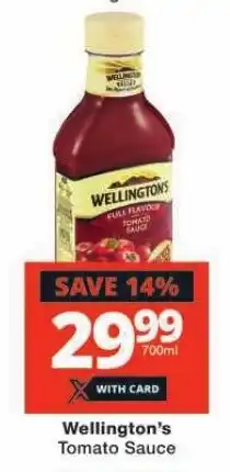 Checkers Wellington's Tomato Sauce offer