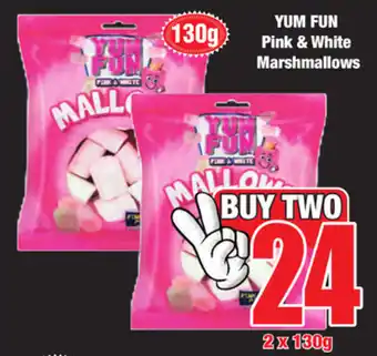 Boxer Superstores Yum Fun Pink & White Marshmallows 2x130g offer