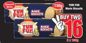 Boxer Superstores Yum Fun Marie Biscuits 2x150g offer