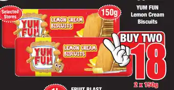 Boxer Superstores Yum Fun Lemon Cream Biscuits 2x150g offer
