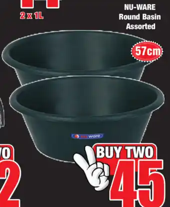 Boxer Superstores Nu-Ware ROund Basin Assorted offer