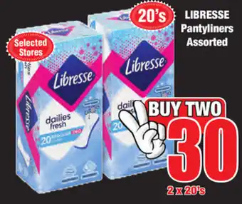 Libresse Pantyliners Assorted 2x20's