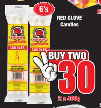 Boxer Superstores Red Glove Candles 2x400g offer