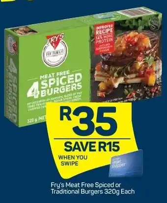 Pick n Pay Fry's Meat Free Spiced or Traditional Burgers 320g offer