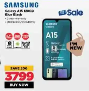 HiFi Corp SAMSUNG Galaxy A15 128GB Blue Black offer