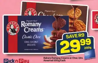 Bakers Romany Creams or Choc-kits Assorted 200g Each