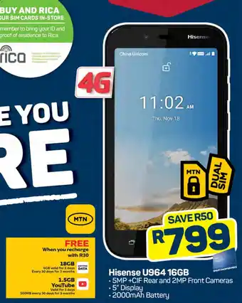 Pick n Pay Hisense U964 16GB offer