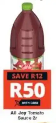 Checkers All Joy Tomato Sauce 2L offer
