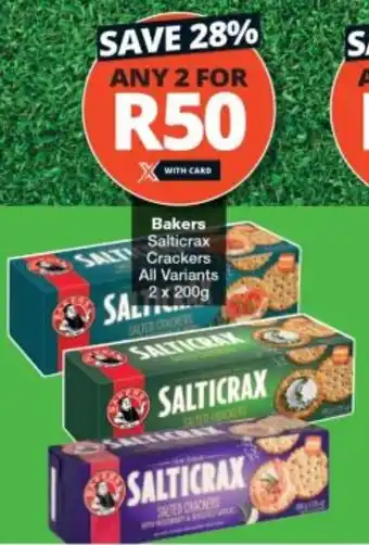 Checkers Bakers Salticrax Crackers All Variants offer