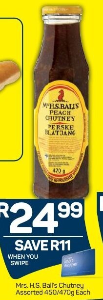Pick n Pay Mrs. H.S. Ball's Chutney Assorted 450/470g offer