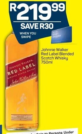 Pick n Pay Johnnie Walker Red Label Blended Scotch Whisky 750ml offer