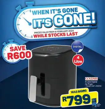 Pick n Pay GOLDAIR 4 Litre Digital Air Fryer offer