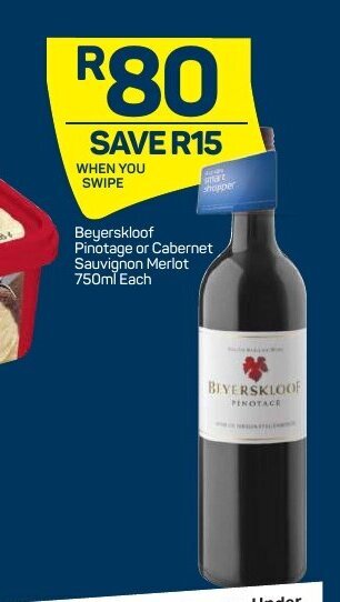 Pick n Pay Beyerskloof Pinotage or Cabernet Sauvignon Merlot 750ml offer