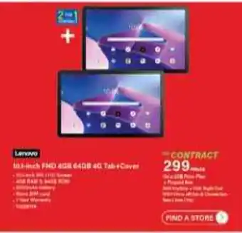Incredible Connection LENOVO 10.3-inch FHD 4GB 64GB Tab +Cover offer
