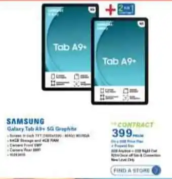 Incredible Connection SAMSUNG Galaxy Tab A9+ 5G Graphite offer