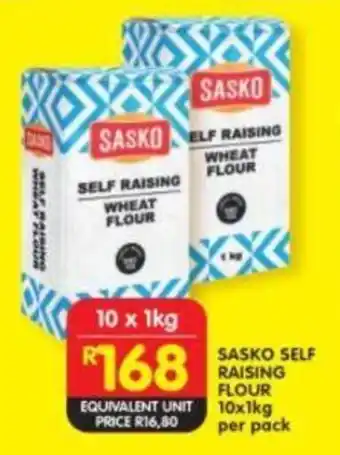 Shoprite SASKO SELF RAISING FLOUR 10x1kg per pack offer