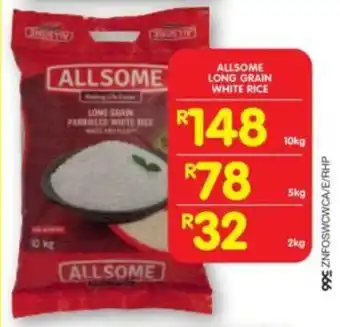 Shoprite ALLSOME LONG GRAIN WHITE RICE 10kg offer