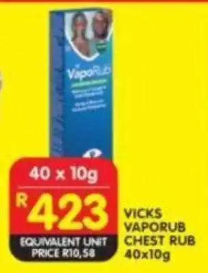 Shoprite VICKS VAPORUB CHEST RUB 40x10g offer