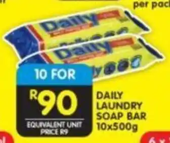 Shoprite DAILY LAUNDRY SOAP BAR 10x500g offer
