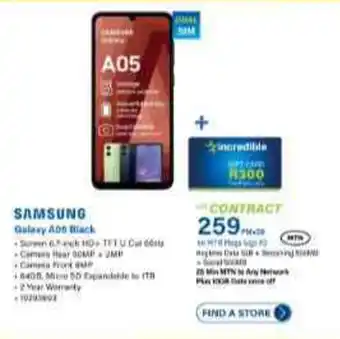 Incredible Connection SAMSUNG Galaxy A05 Black offer