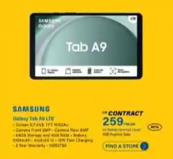 Incredible Connection SAMSUNG Galaxy Tab A9 LTE offer