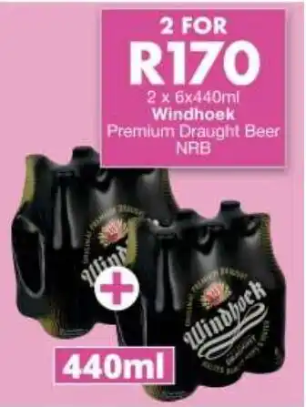 President Hyper 2 x 6x440ml Windhoek Premium Draught Beer offer