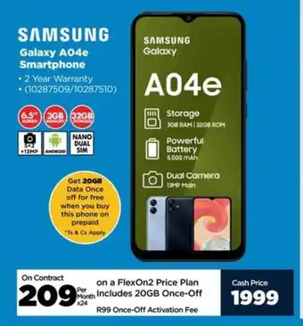 HiFi Corp SAMSUNG Galaxy A04e Smartphone offer