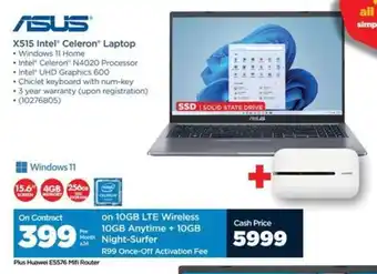 HiFi Corp ASUS X515 Intel Celeron Laptop offer