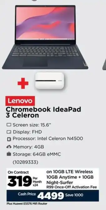 HiFi Corp Lenovo Chromebook IdeaPad 3 Celeron offer