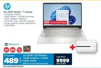 HiFi Corp HP 15s AMD Ryzen 7 Laptop offer