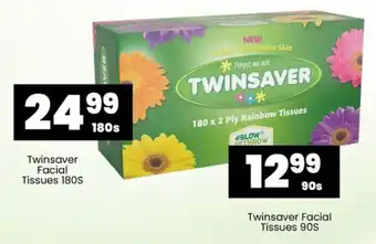 Twinsaver Facial Tissues 180S