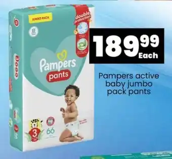 Super Save Pampers active baby jumbo pack pants offer