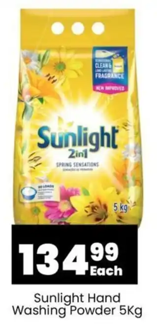 Super Save Sunlight Hand Washing Powder 5Kg offer