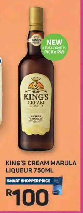 KING'S CREAM MARULA LIQUEUR 750ML