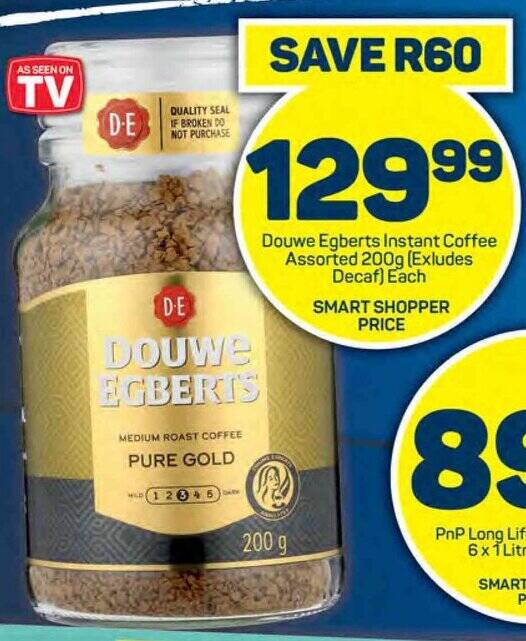 Douwe Egberts Instant Coffee Assorted 200g (Exludes Decaf) Each offer