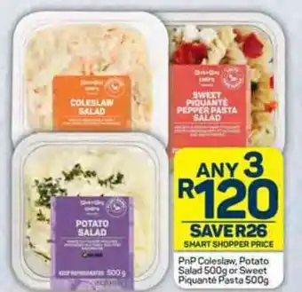 Pick n Pay PnP Coleslaw, Potato Salad 500g or Sweet Piquanté Pasta 500g offer