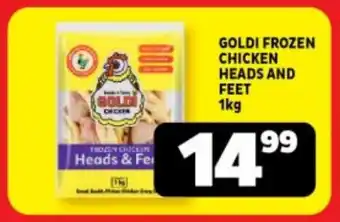 Usave GOLDI FROZEN CHICKEN HEADS AND FEET 1kg offer