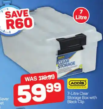 Pick n Pay Hypermarket ADDIS 7-Litre Clear Storage Box with Black Clip offer