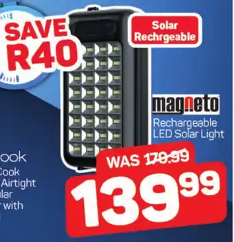 Pick n Pay Hypermarket Magneto Rechargeable LED Solar Light offer