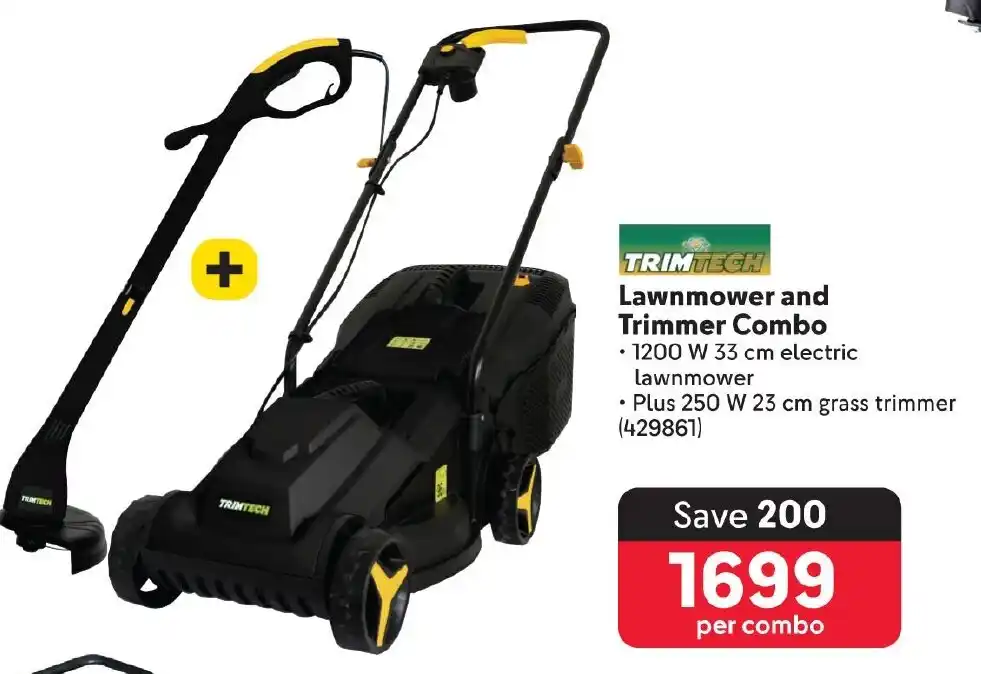 TRIMTECH Lawnmower and Trimmer Combo offer at Makro