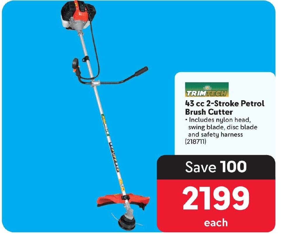 TRIMTECH 43 cc 2Stroke Petrol Brush Cutter offer at Makro