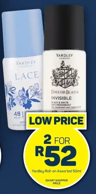 Yardley Roll-on Assorted 50ml