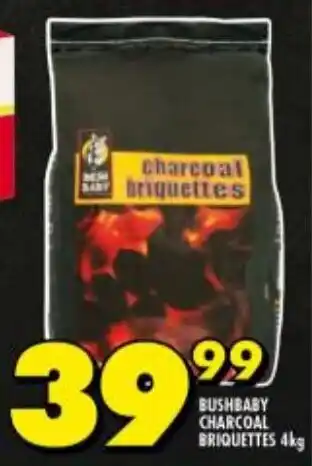 Shoprite BUSHBABY CHARCOAL BRIQUETTES 4kg offer
